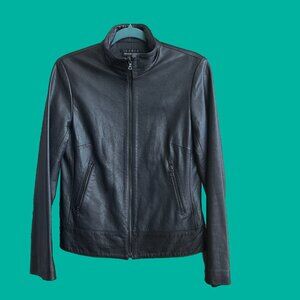Beautifully-cut Theory leather jacket, size medium. Vintage, in mint condition.